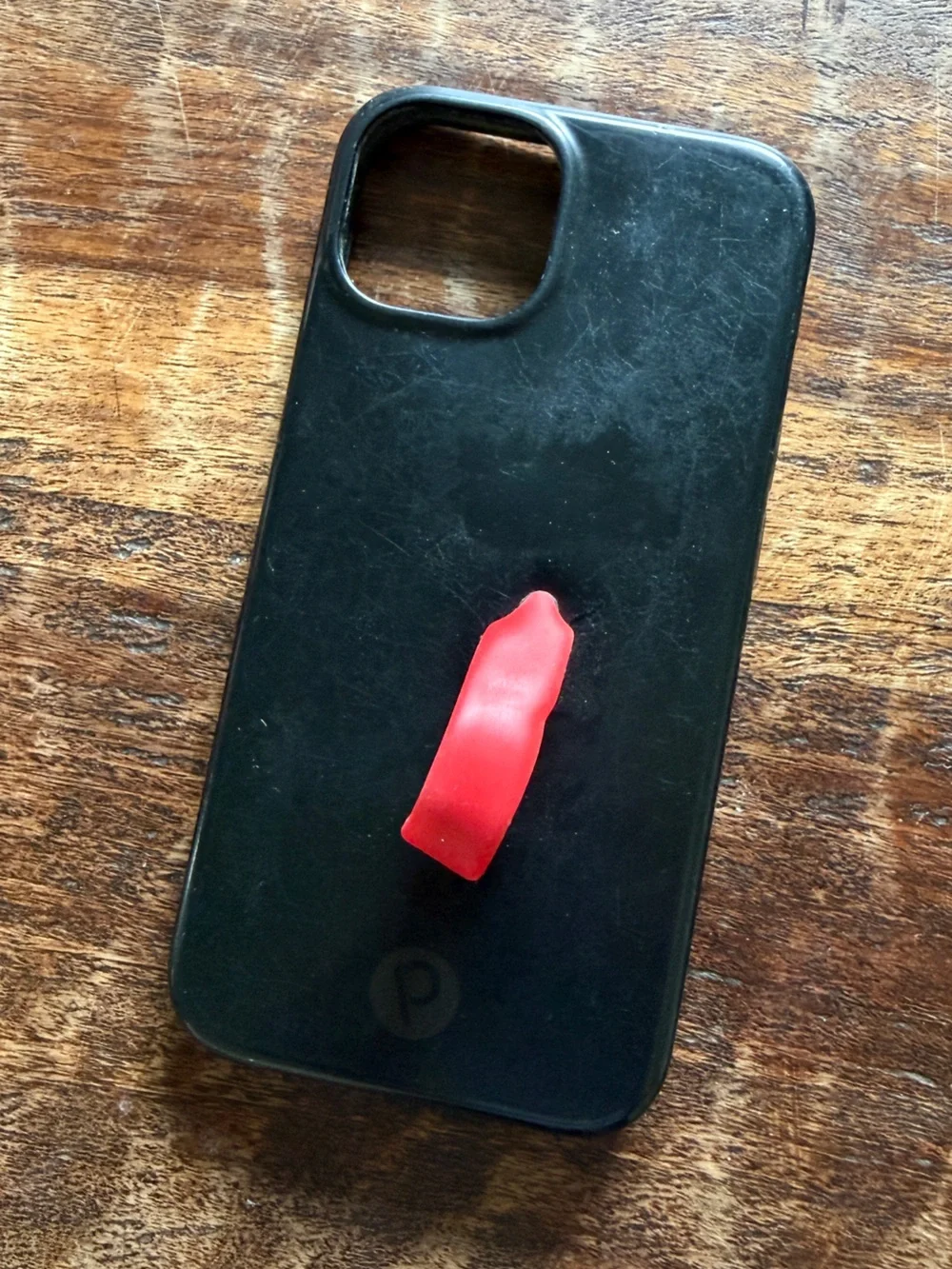 Loopy iPhone 13 Black Phone Case with Red Grip Loop - Righty